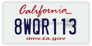 8WQR113  license plate in CA