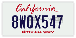 8WQX547  license plate in CA