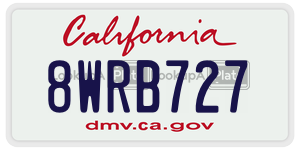 8WRB727  license plate in CA