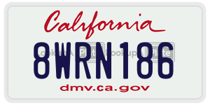 8WRN186  license plate in CA