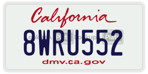 8WRU552  license plate in CA