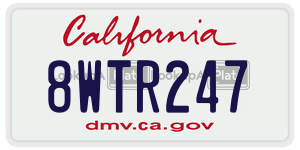 8WTR247  license plate in CA