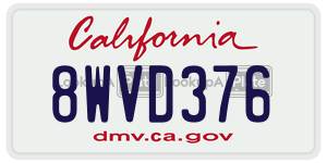8WVD376  license plate in CA
