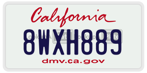 8WXH889 license plate in California