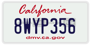 8WYP356  license plate in CA