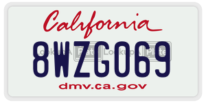 8WZG069 license plate in California