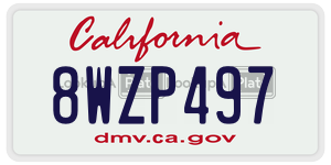 8WZP497 license plate in California