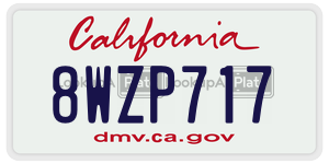 8WZP717  license plate in CA
