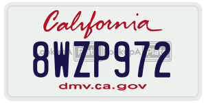 8WZP972 license plate in California