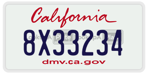 8X33234  license plate in CA