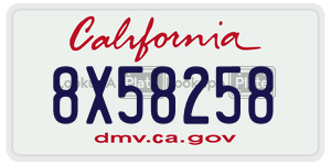 8X58258 license plate in California