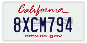 8XCM794  license plate in CA