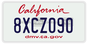 8XCZ090 license plate in California