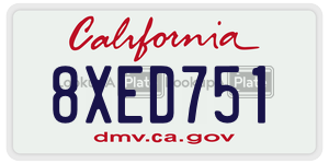 8XED751 license plate in California