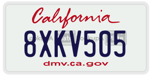 8XKV505  license plate in CA