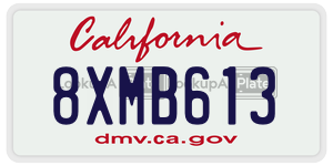 8XMB613 license plate in California