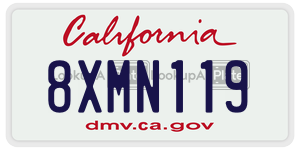 8XMN119 license plate in California