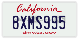 8XMS995 license plate in California