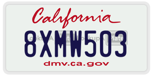 8XMW503  license plate in CA