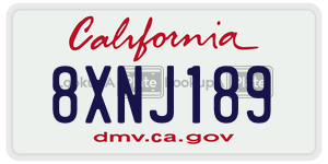 8XNJ189  license plate in CA