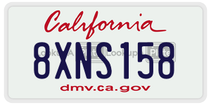 8XNS158  license plate in CA