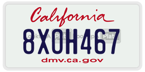 8XOH467 license plate in California