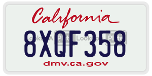 8XQF358 license plate in California