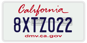8XTZ022 license plate in California