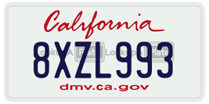 8XZL993 license plate in California