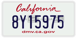 8Y15975  license plate in CA