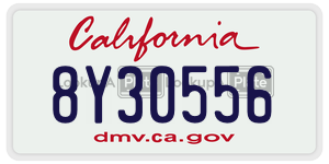 8Y30556 license plate in California