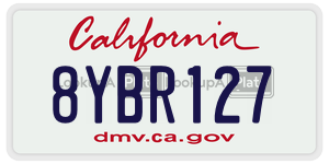 8YBR127 license plate in California
