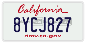 8YCJ827 license plate in California