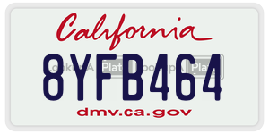 8YFB464  license plate in CA
