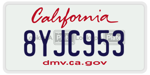 8YJC953 license plate in California