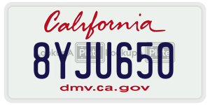 8YJU650 license plate in California