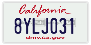 8YLJ031 license plate in California