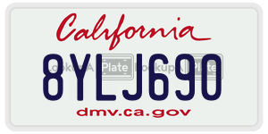 8YLJ690 license plate in California