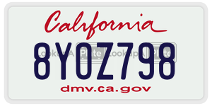 8YOZ798 license plate in California
