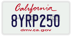 8YRP250 license plate in California