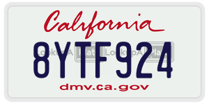 8YTF924 license plate in California