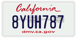 8YUH787 license plate in California