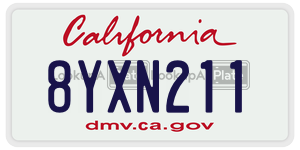 8YXN211 license plate in California