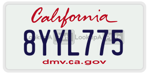 8YYL775 license plate in California