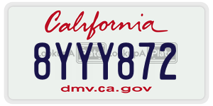 8YYY872  license plate in CA