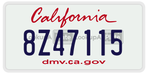 8Z47115  license plate in CA