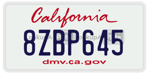 8ZBP645 license plate in California