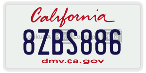 8ZBS886 license plate in California
