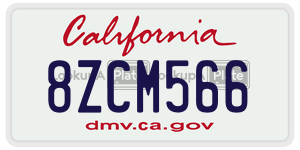 8ZCM566 license plate in California
