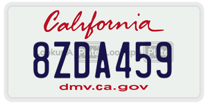 8ZDA459  license plate in CA